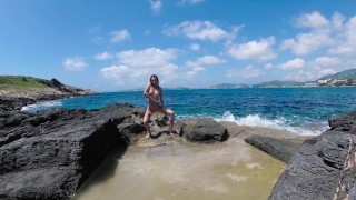 TRAVEL NUDE - Pettite nudist girl staged a sexy show Outdoor Mallorca 