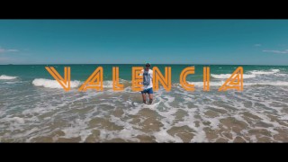 Stunning nudist girl having fun on the public beaches of Valencia