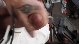 Busting a nut in the garage