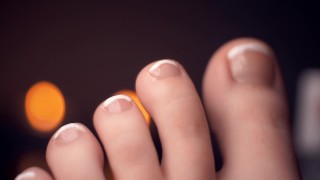 Just Painting My Toe-Nails; French Tip.