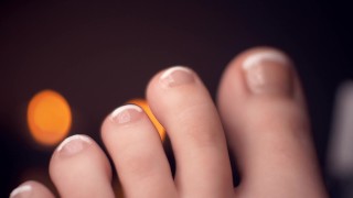 Just Painting My Toe-Nails; French Tip.
