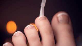 Just Painting My Toe-Nails; French Tip.
