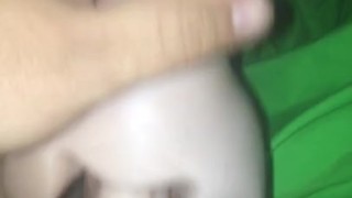 Using a toy before bedtime with cum shot