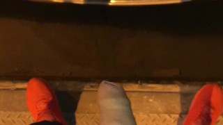 PISSING on a CAR with a HARDON ** HOT **