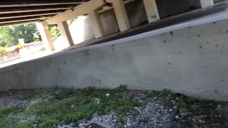 Daytime cum on a sidewalk in Miami (TS PublicPrincess)