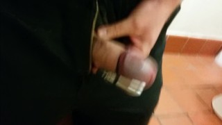 Vibrator Makes My Cock Explode Cum In Public Toilet - SlugsOfCumGuy