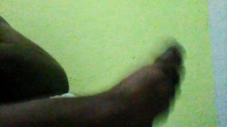 Black Guy Jerks Off On A Squeaky Chair