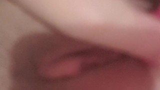 First time with toy, wet pussy