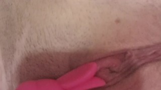 First time with toy, wet pussy