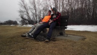 Almost caught sucking dick in public