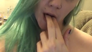 Sucking my fingers sexually