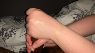 Hand job massive Cumshot: his cock drooled like imbecile as jerk him. P2
