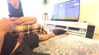 family therapy. Playing a game with hot step sister , She win a cumshot 4k