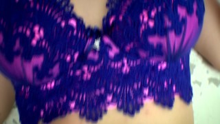 Girl masturbating at the photographer