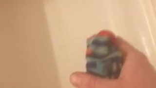 Master pisses and cums