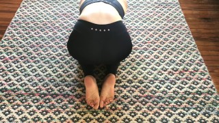 Perfect Teen Feet Scrunching Doing Yoga