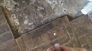 Teen cums on the floor