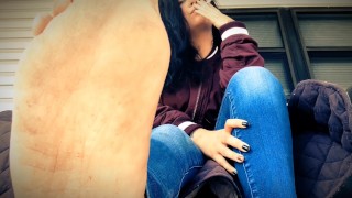 Lick my dirty feet clean while I smoke TEASER