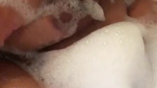 enjoying a bubble bath :)
