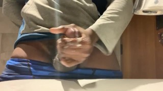 Black Bull Whips out his Massive Cock in Starbucks bathroom - Yang