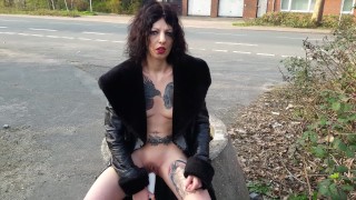 Dildo play at a public road