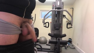 Very ROUGH HANDJOB at the GYM