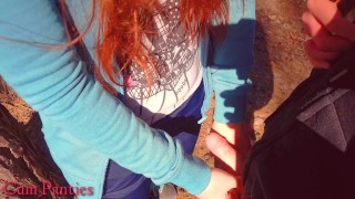 Real public sex cum panties