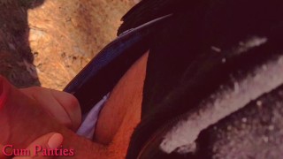 Real public sex cum panties