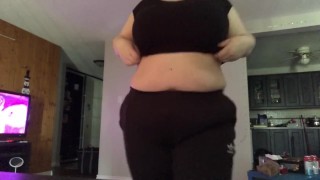 Chubby transboy strip tease