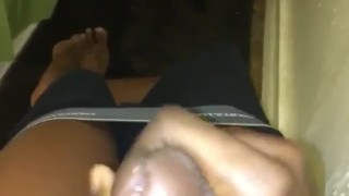 Stroking my black cock