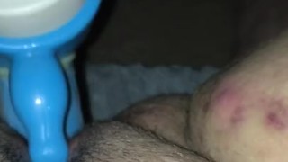 Moaning while fucking friends dildo