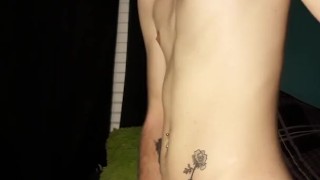 twink plays with himself