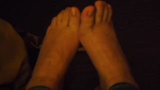 Teen Takes Off Socks And Stretches Her Toes