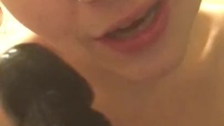 Gags and fucks 11 inch black cock part 1