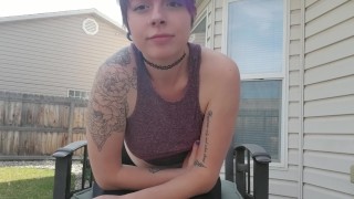 Flashing in backyard