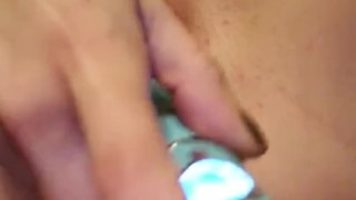 Orgasm with vibrator close up