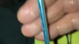 Lil dick sounding with paint brush