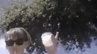 Girl Sunbathing Naked While Masturbating Until Her Mom Opens The Back Door!