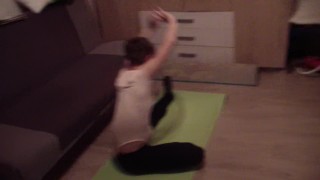 Young naive russian sporty girl fucked by her coach during training