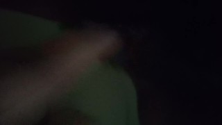 Shh, quietly playing after cumming on the toilet