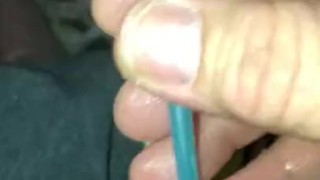Sounding little dick with paint brush