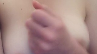teen plays with her titties in the shower