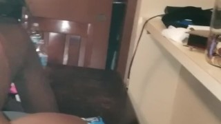 Wife showing her pussy from the back