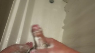 Playing with my soapy dick.... cumshot at the end