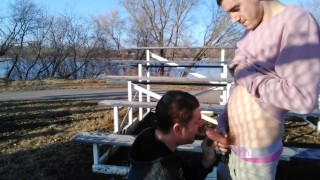 Public peeing and blowjob with boyfriend