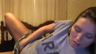 Big tit army wife masturbating with a toy on webcam