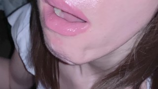 Fabulous blowjob from a green-eyed beauty