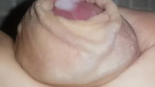 Wanking my big cock till cum shot