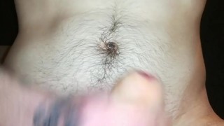 Uncut penis cum shot