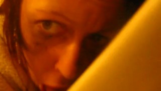 Licking the toilette